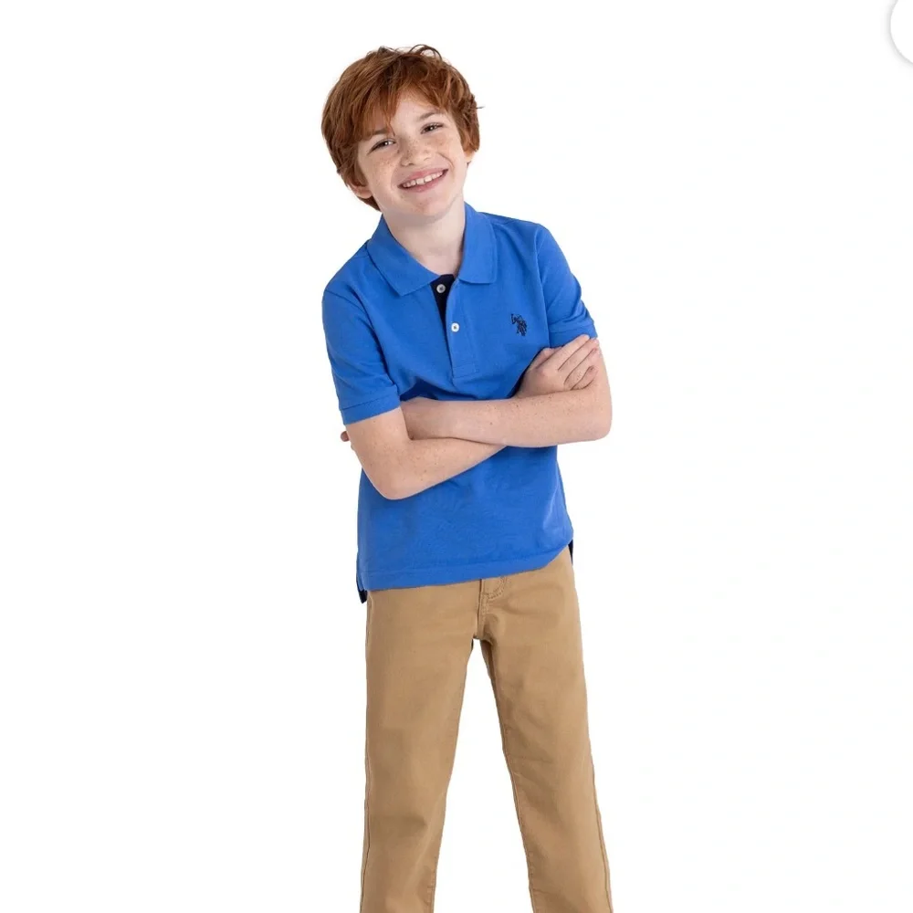 U.S. Polo Assn. Blue Polo Shirt Boys XL Classic Minimalist